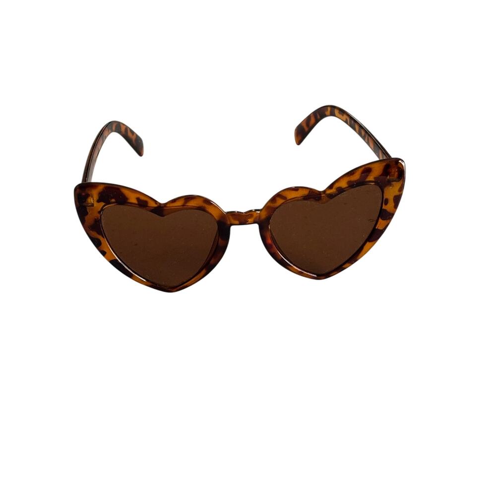 Heart Shaped Tortoise Shell Sunglasses Brown Lenses - Picture 2 of 5